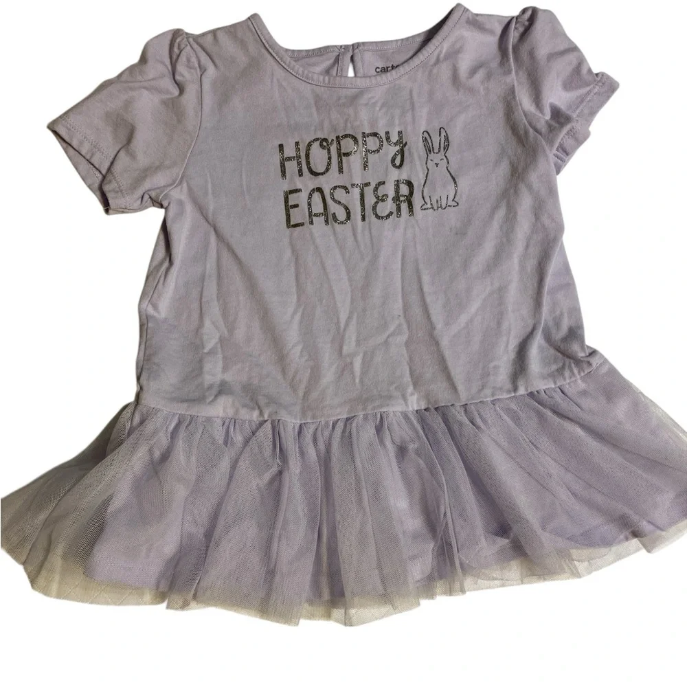 Carter's Lilac Girls' Tee with Hoppy Easter Bunny